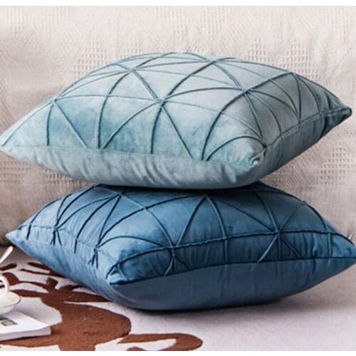 Hot Nordic Pillow Vintage Cover Suede Check Decoration Pillowcase Luxury Cushion Cover Classical Decorative Pillows 45*45cm