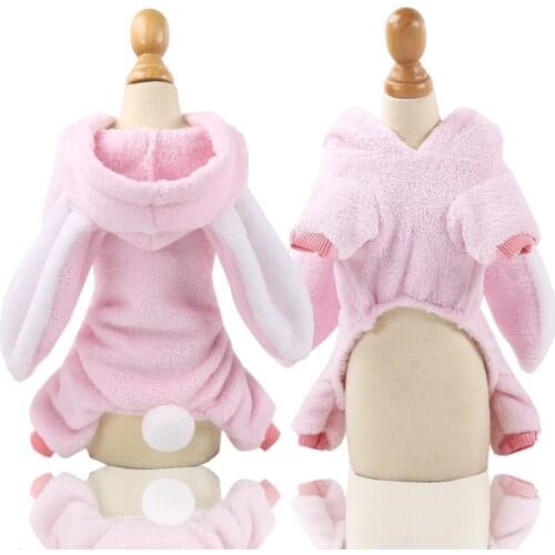 Dog Clothes Winter Coral Fleece Dog Cat Pet Clothes Autumn and Winter Long-eared Rabbit Turned Into A Small and Medium-sized Dog