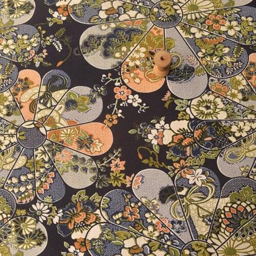 Half Meter Soft Breeze Multicolor Print Cotton Linen Fabric For Upper Clothes Shirt Long Dress Han Cloth Cheongsam Curtain 1077