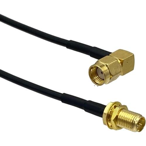 RG174 RP-SMA Male Jack Right angle to RP-SMA Female Plug Bulkhead RF Jumper pigtail Cable 4inch~10FT
