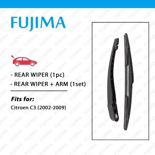 Rear Wiper Blade and Arm for Citroen C3 (2002-2009) Back Window Windscreen Rear Wiper Arm