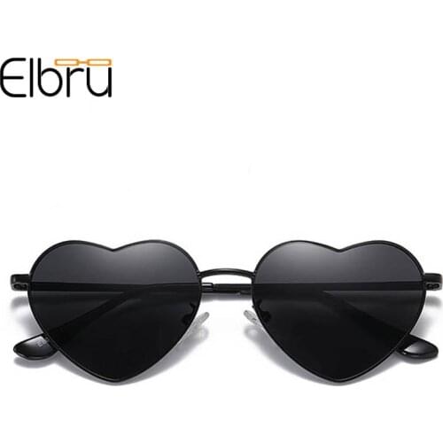 Elbru Retro Heart Shaped Sunglasses Fashion Polarized Sun Glasses Ultralight Clear Colorful Eyewear For Women UV400 Sunshades