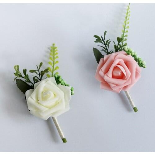 Wedding Accessories Corsage Wedding PE Rose Corsage Fresh Knot Wedding Bride and Groom Corsage Bridesmaid Flowers ROM80265