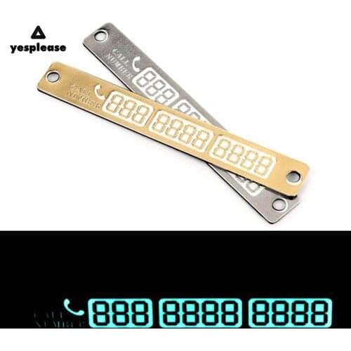 Temporary Car Parking Number Card Telephone Number Card Notification Night Light Sucker Plate Car Styling Phone Number Card
