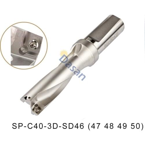 U Drill Bit SP WC C40 46 47 48 49 50 mm Indexable Insert Drills Fast Drill Type CNC Metal Drilling Shallow Hole Tool for Metal