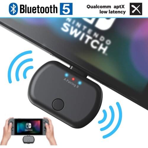 USB-C Bluetooth 5.0 Audio Transmitter USB Type C Adapter Game Voice Chat Aptx LL for Nintendo Switch PC TWS TV PS4,Plug&Play
