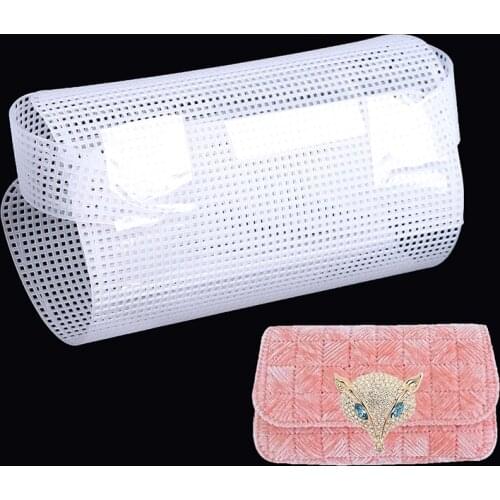 Auxiliary Knitting & Weaving Plastic Mesh Sheet Chenille Gold Velvet DIY Bag