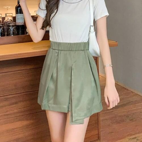 Office Ladies Skirts For Women Clothes Summer Korean Fashion All Match Elegant Slim Mini Pleated Jupe Femme Roupas Femininas