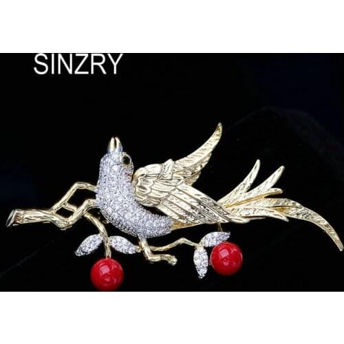 SINZRY hotsale Cubic zirconia coloured phoenix vintage brooches pin lady elegant suit jewelry accessory