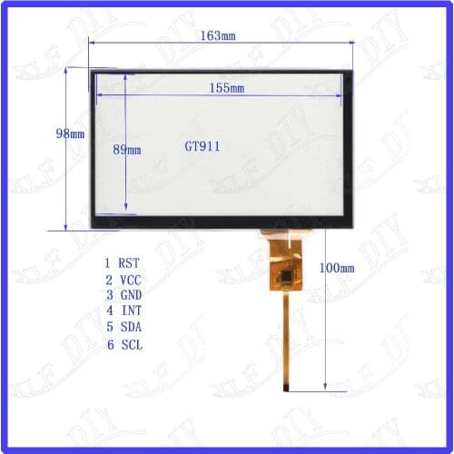 ZhiYuSun Freeshipping JR7105-TP-03 163*98 compatible 7inch Capacitive screen For GPS CAR 163mm*98mm Touchsensor glass GT911