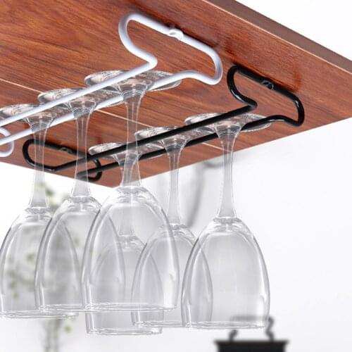 1 X Wine Glass Rack 25*9.5cm Iron Cabinet And Bar Wine Glass Holder Hanging Rack Storage Rail High Quality