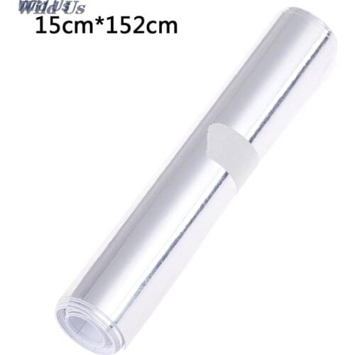 1PC 15cm wide Car silver glossy mirror stretchable chrome vinyl wrap decal film stickers car covering
