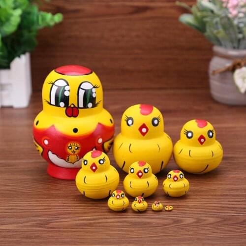 10pcs/Set Russian Matryoshka Dolls Wood Nesting Toy Gift Decor Russian Ethnic Unisex DIY Dolls Christmas oys Gifts dolls for kid