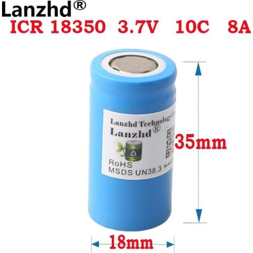 20pcs 18350 batteries lithium Li-ion battery 900mAh 10C ICR18350 battery 3.7V power cylindrical lamps For Electric tools