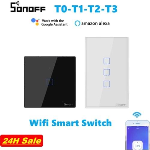2021 SONOFF TX Series T0 T1 T2 T3 EU US UK WiFi DIY Wall Switch Smart Home Remote Control Via EWelink APP Wtih Google Home Alexa