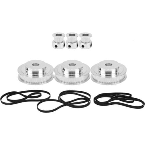 3Pcs 8mm Bore 20 Teeth + 3Pcs 8mm Bore 60 Teeth Synchronous Wheel + 3Pcs 2GT-610/852/1220mm Timing Belt