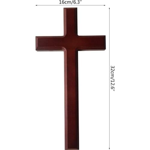 32cm Wood Jesus Christ Cross Wall Mounted Church Religious Prayer Hanging Decor