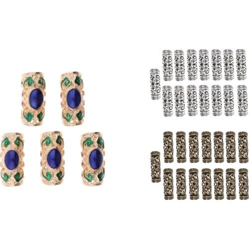 35pcs/Lot Dread Lock Beads Hair Rings Adjustable Hair Braid Cuff Clip