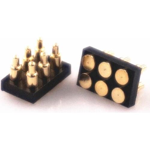 50pcs Spring Loaded Pogo Pin Dual Row 6 Pin 2.54 mm Grid Height 3.0 3.5 4.0 4.5 5.0 5.5 6.0 6.5 7 8 9 10 12 14 16 16.5 mm SMT