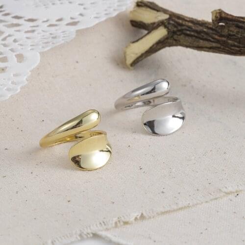 925 Sterling Silver Smooth Irregular Silver Ring For Women Party Simple Fashion Geometric Open Ring Jewelry S-R663