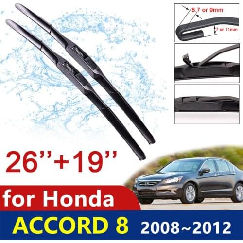 Car Wiper Blades for Honda Accord 8 2008 2009 2010 2011 2012 Front Windscreen Windshield Brushes Wipers Car Accessories Stickers