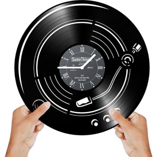Home Living Vinyl Record CD Wall Clock 3D Modern Design Hanging Watches for Home Decoration