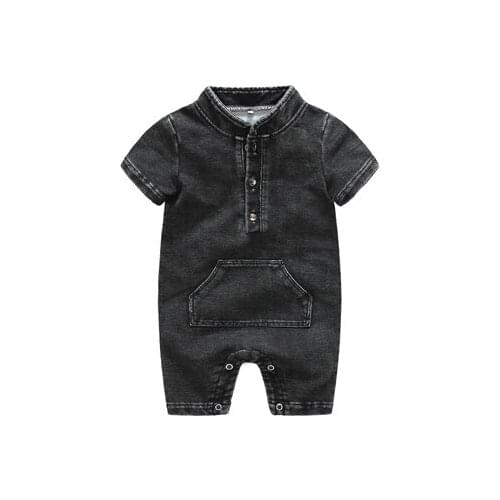 0-18 Months Denim Baby Rompers For Newborn Baby Clothes Cotton Children Summer Soft Infant Clothing Toddler Baby Boy Jumpsuits