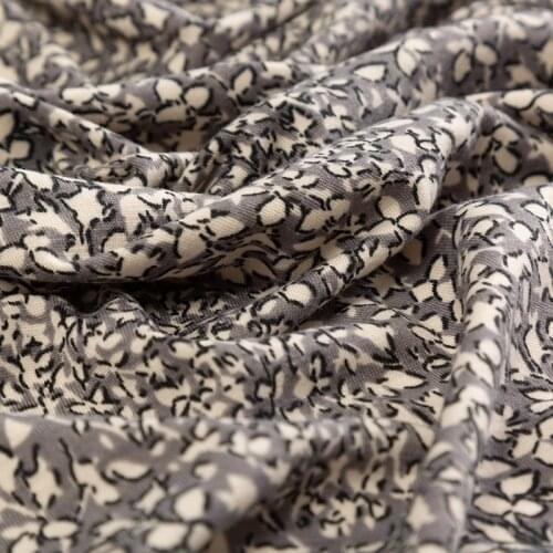 Spandex Jersey Fabri Gray Print Fabric For Sewing Women Dress 50*150 Cm/Piece TJ1217