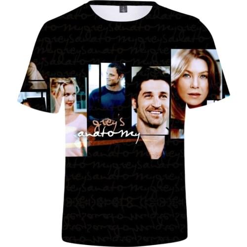 Grays Anatomy T Shirt Men/Women Fashion 3d Print T-shirt Greys Anatomy Gifts Kids Tee Clothes Casual Tops