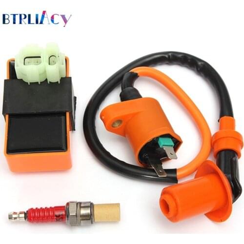 BTRLIACY Motorcycle ATV Racing CDI Ignition Coil Spark Plug For GY6 50cc 125cc 150cc 139QMB 152QMI 157QMJ Racing Ignition Coil