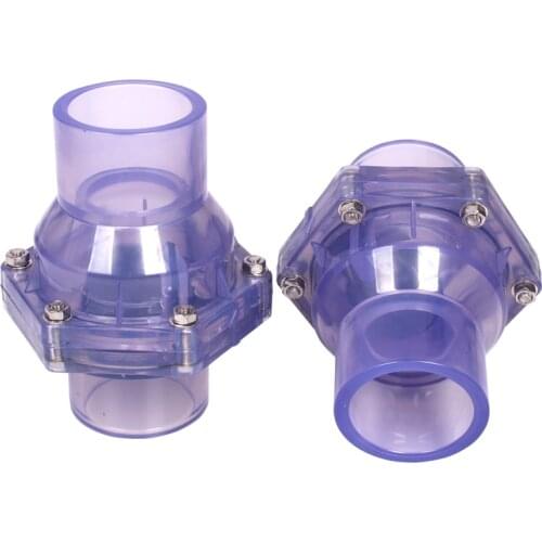 ID 40 50 63mm Hi-Quality Transparent UPVC Flap Check Valve Sewer Deodorization Non-Return Valve Industrial Water Pipe Connectors
