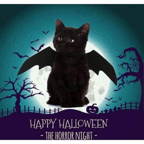 Halloween Costume For Dog Bat Wings Cat Vampire Fancy Dress Up Black Disguise For Cat Halloween Cosplay Clothing Pet Products