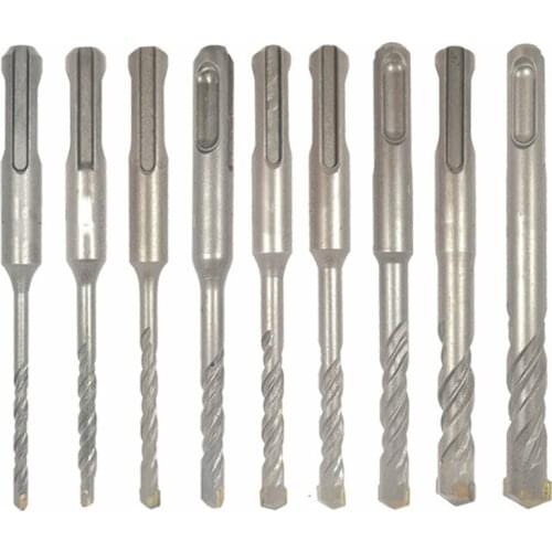 9Pcs Electric Hammer SDS Plus Drill Bits Set 110mm Concrete Wall Brick Block Masonry Hole Saw Drilling