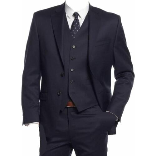 New Men Suits Slim Fit Wedding Grooms Tuxedos Cheap 2 Button Formal Prom Business Suit (Jacket +Pants+Vest)