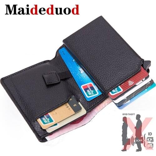 New style Antitheft Men Credit Card Holder Blocking Rfid Wallet Leather Unisex Security Wallet Leather Women Magic Wallet