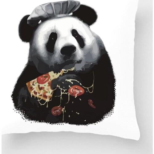Panda Chef Loves Pizza Throw Pillow Case Cute Decorative Cushion Cover Pillowcase Home Decor By Lvsure