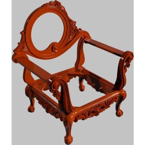 Complete chair model 3D STL for cnc router carving engraving