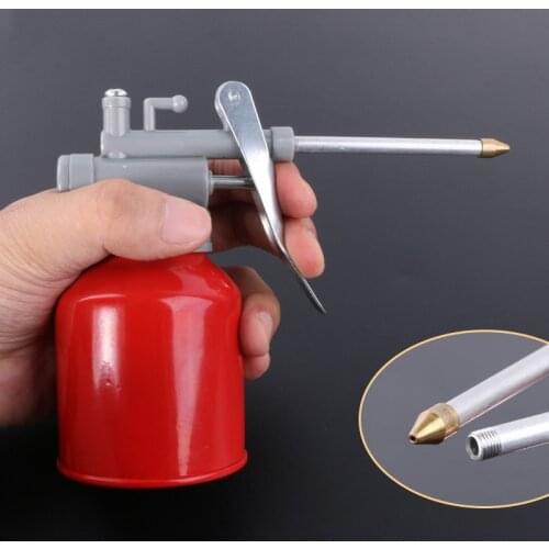 250ml Machine Oiler Pump Spray Gun Metal Oiler High Pressure Long Beak Oil Can Pot Hand Tools for Lubricating Airbrush Gun