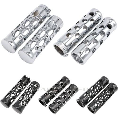 Motorcycle 1" 25mm Billet loophole holes Handlebars Hand Grips For Harley Honda Kawasaki Suzuki Yamaha Chopper Bobber Custom
