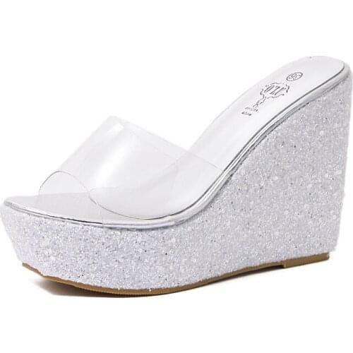 2021 Summer Shoes Women Wedges Heels Sandals Young Ladies Casual Sandals Open toe Black White Shoes Wedge Heel