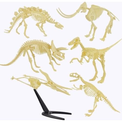 Dinosaur skeleton new 4D assembly model toy puzzle dinosaur frame building blocks parent-child interactive ornaments