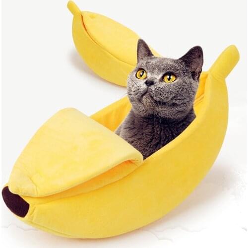 Spring-Banana Shape Pet Dog Cat Bed House Mat Durable Kennel Doggy Puppy Cushion Basket Warm Portable Dog Cat Supplies S/M/L/XL