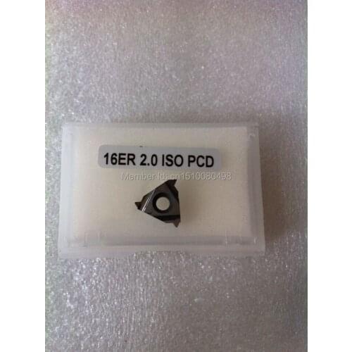 2PCS PCD Inserts 16ER2.0ISO PCD Suitable For Lathe Tools