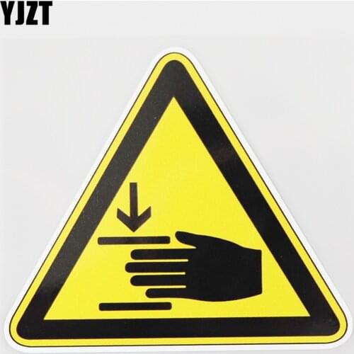 YJZT 12.2CM×10.8CM Danger Signs Warn In Hand PVC Decal Car Sticker 12C-0586