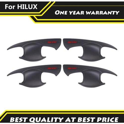 ABS Matte Black Door Protection Door Insert Handle Bowl Cover Auto Parts For Toyota Hilux REVO ROCCO 2015-2020 Car Accessories