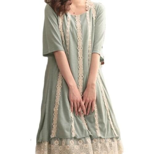 Sweet Japanese style elbiseleri gothic kleid robes boho rockabilly tunika vintage lace patchwork ruffle harajuku women dress