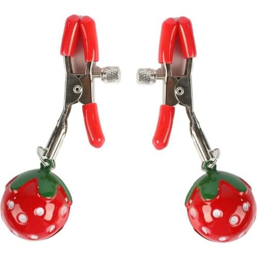 1 Pair Adjustable Adult Games Strawberry Nipple Clamps Clit Clamp Erotic Product Sex Toys for Couples Fetish Breast Labia Clips