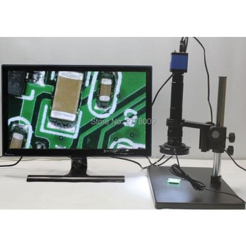 1080P HDMI USB Industrial Microscope Camera 10X-300X C-mount Lens Mobile Phone Board Repair PCB Inspection Lab Application