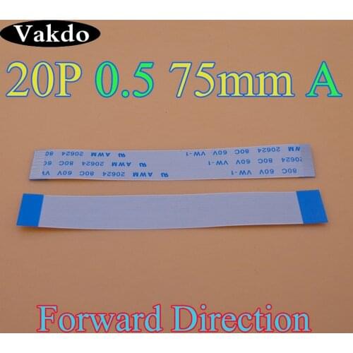 2-100pcs/lot Type A 10mm 75mm FFC FPC 20pin 0.5 pitch Flat Ribbon Flex Cable 20 pins 20624 AWM 80C VW-1 60V Power Button