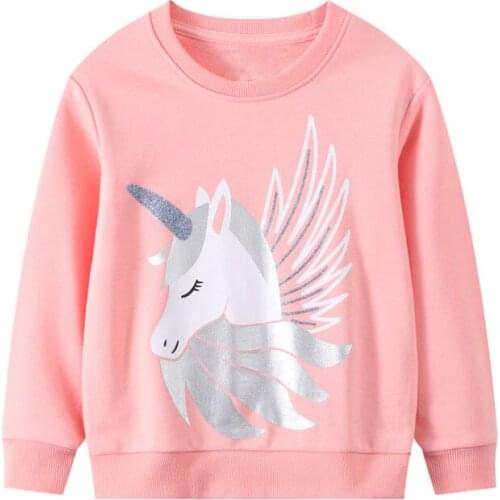 2020 Girls Sweatshirt Unicorn Sweatshirts Autumn Tops Kids Clothes Licorne Koszulki T Shirt Unicornio Gilr T-shirt Fall Tshirt